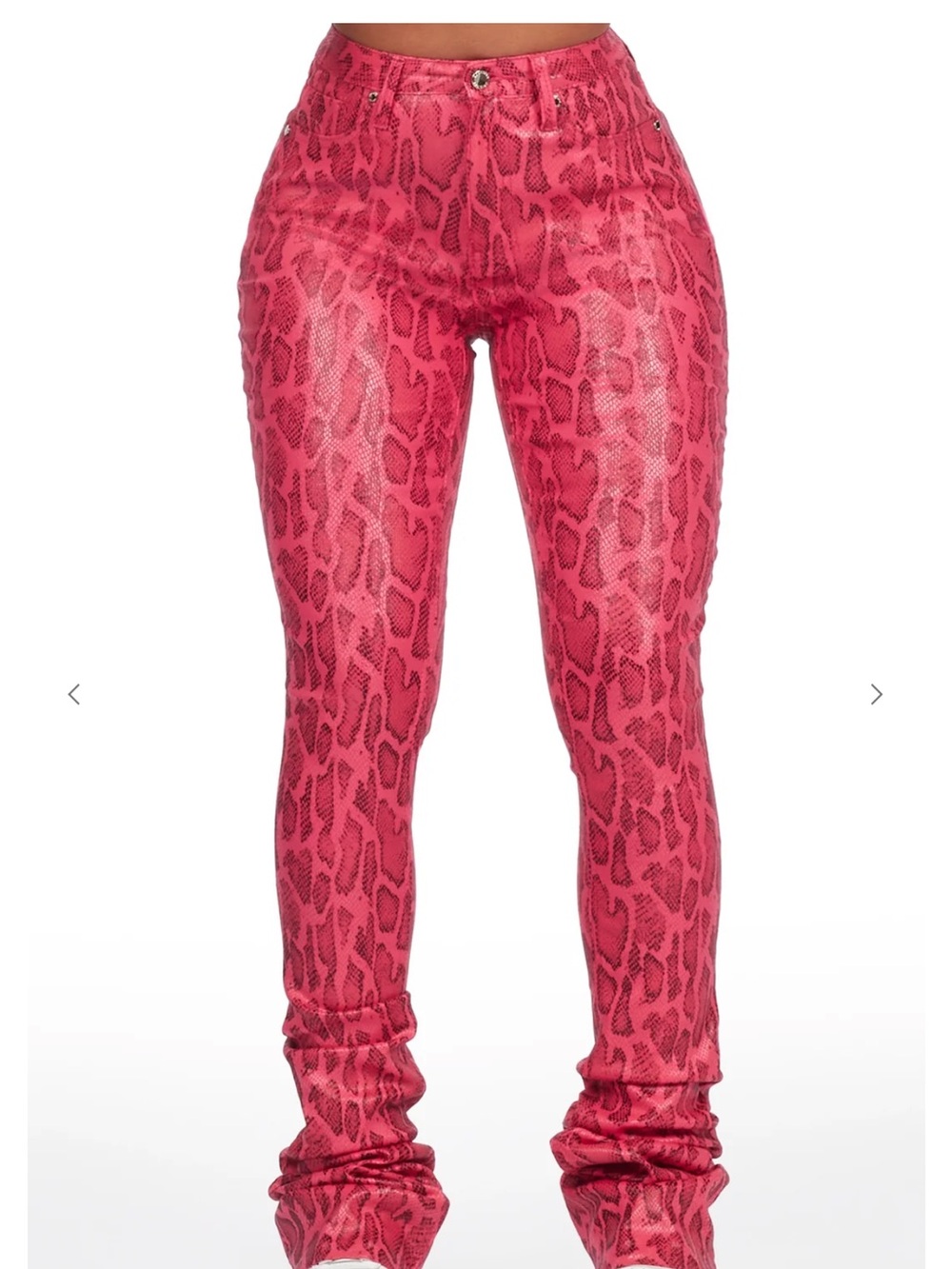 Hot Pink Snakeskin High-Rise Jeans